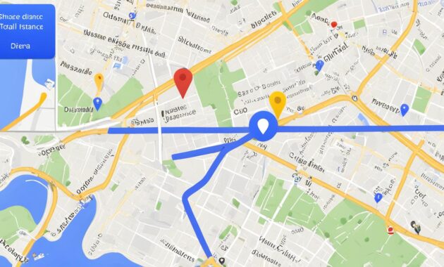 langkah-langkah pengukuran jarak di Google Maps